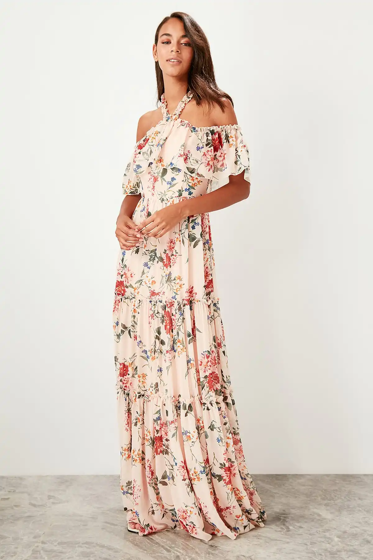 Trendyol воротник детальное УКРАШЕННОЕ ВЕЧЕРНЕЕ ПЛАТЬЕ TPRSS19AE0007|Вечерние платья| |