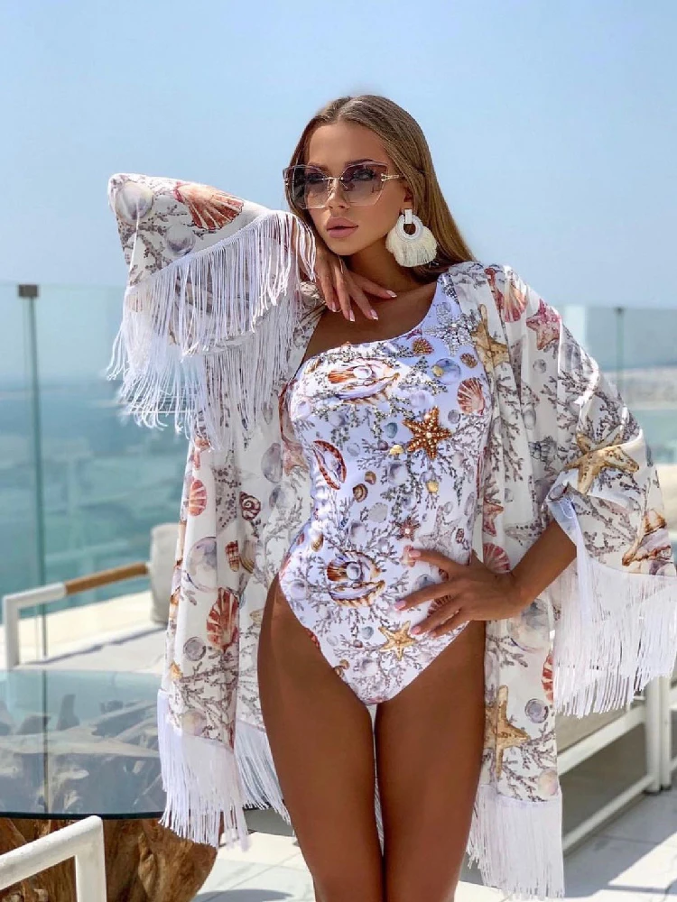 

2021 New 2pcs/Set Swimsuit Pareo Suit Sexy Female Vintage Two Piece Ruffled PushUp Solid Swimwear Women Monokini Padded Bathing