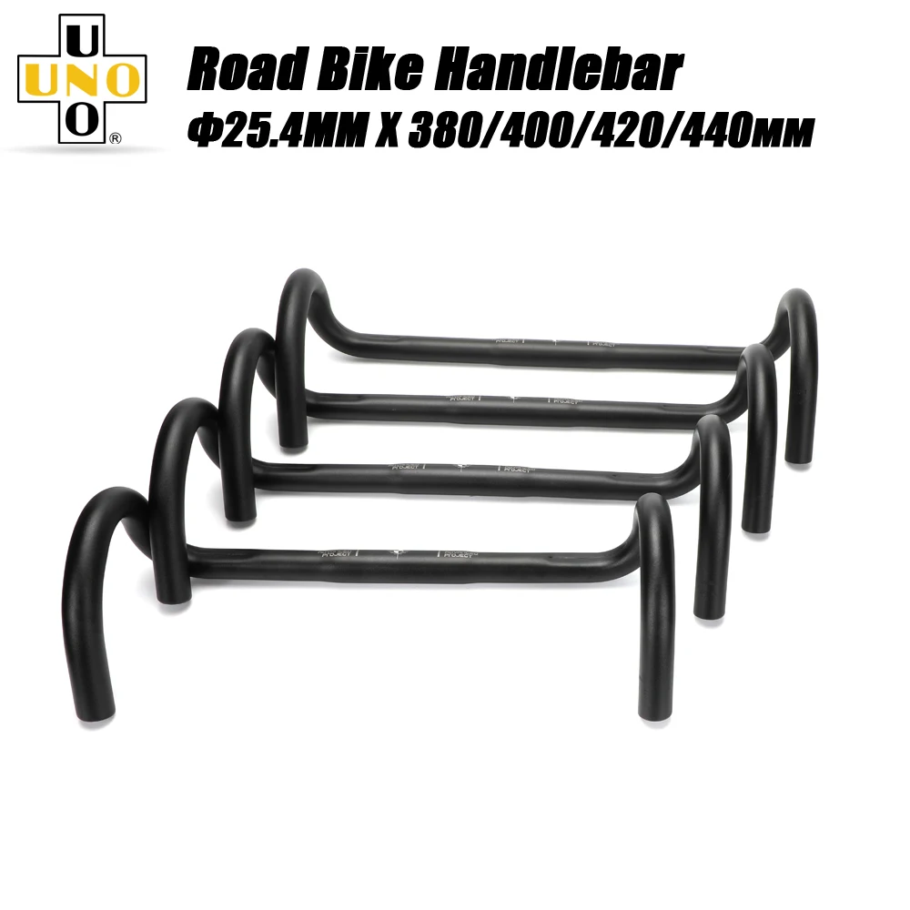 

UNO Road Bike Handlebar 25.4mm Bicycle Drop Bar Road Handles 380/400/420/440mm Aluminum Bent Bar Ultralight Rest Bars