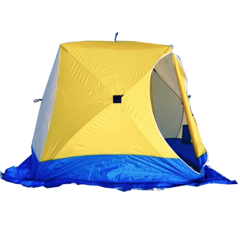 Палатка Куб 3 4 человек зимняя рыболовная палатка. трехслойная. Туристическая