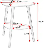 1PC White 50x40x55cm Side Table 6