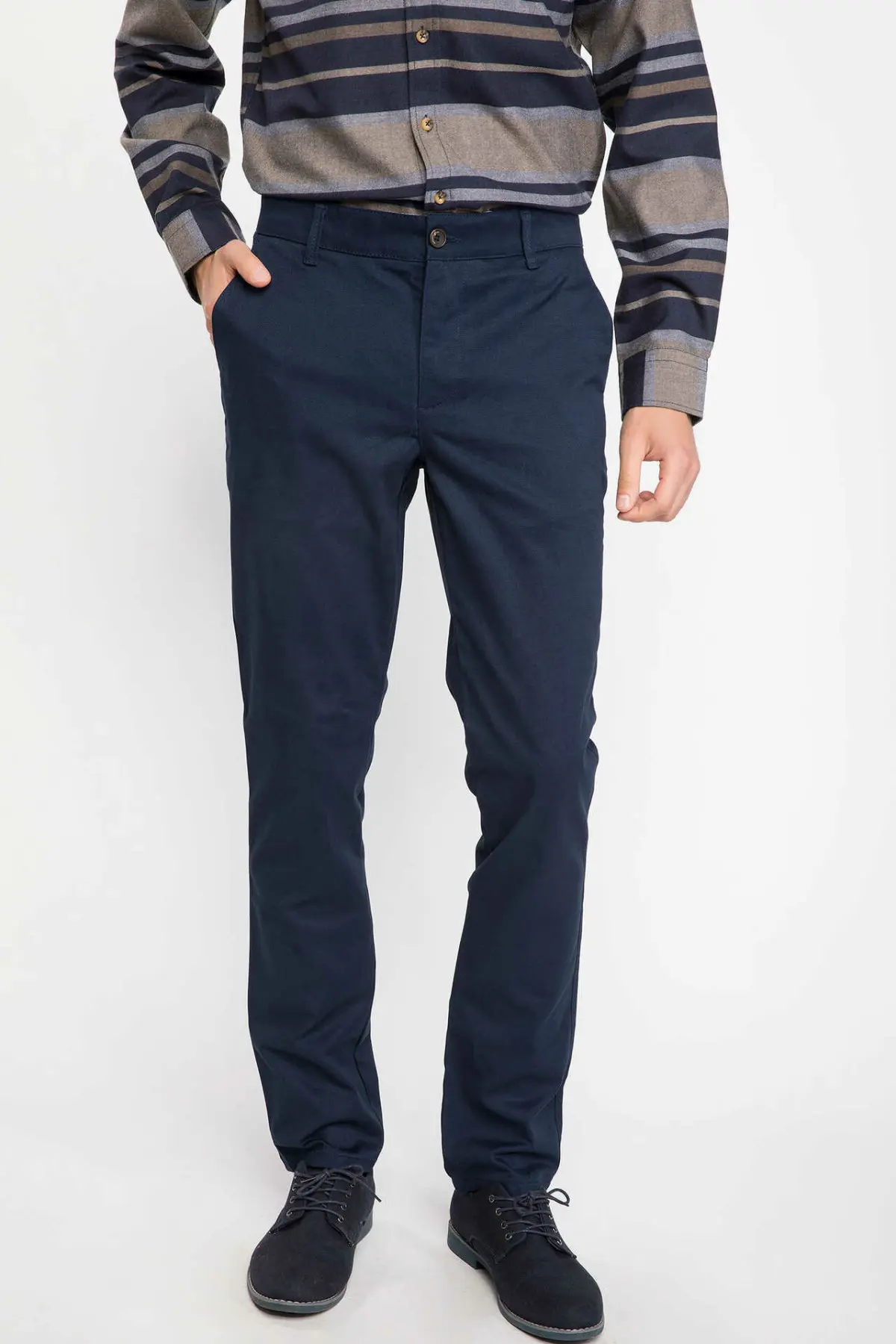 Дефакто мужские однотонные Свободные повседневные брюки классические прямые из