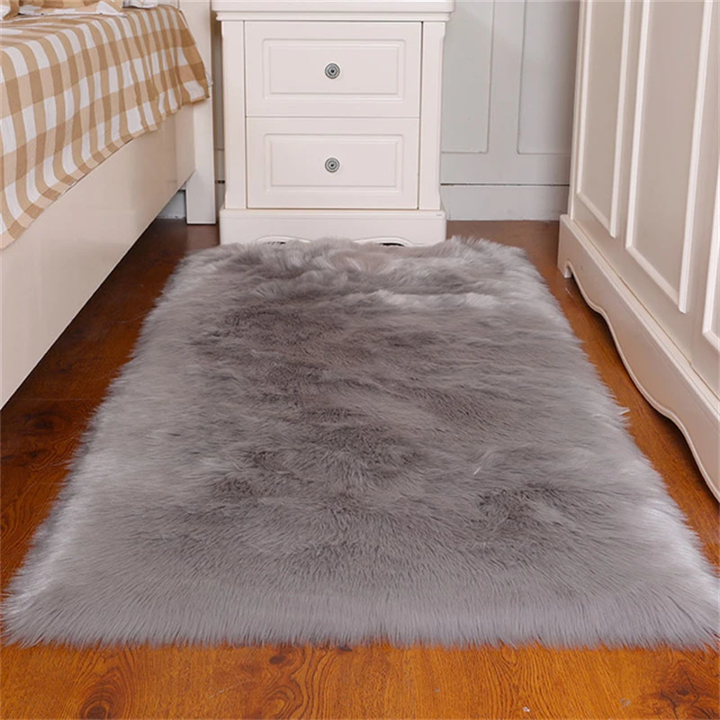 

Living Room Carpet Home Decor Mat Kid Warm Bedroom Carpets Faux Sheepskin Chair Fluffy Floor Bedside Mats Soft Shag Rugs
