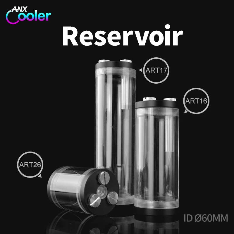 

Syscooling water cooling reservoir Black POM top water tank 65/130/190mm Diameter 60mm G1/4 thread for PC water cooling