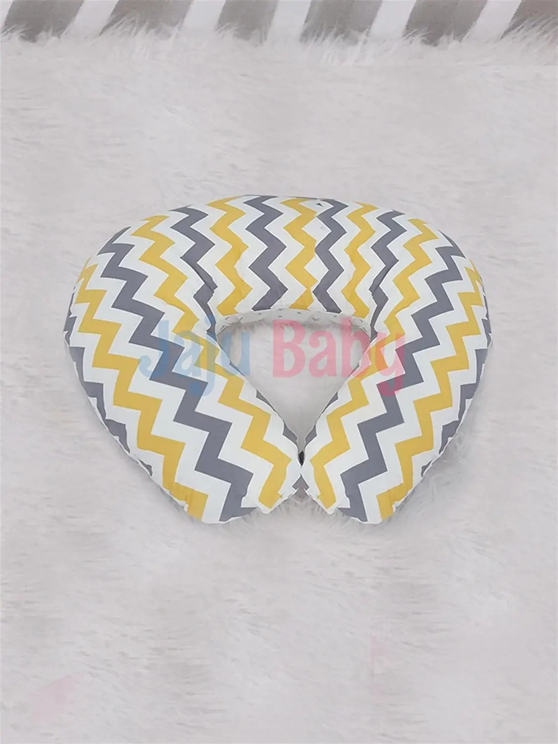 

Jaju Baby Yellow Gray Zigzag Breastfeeding Pillow - Support Cushion