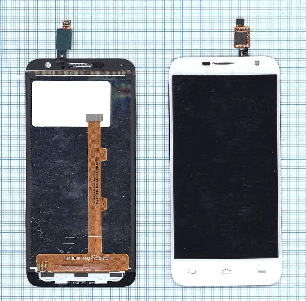 Дисплей (экран) в сборе с тачскрином для Alcatel OneTouch Idol 2 Mini 6016X белый - купить по