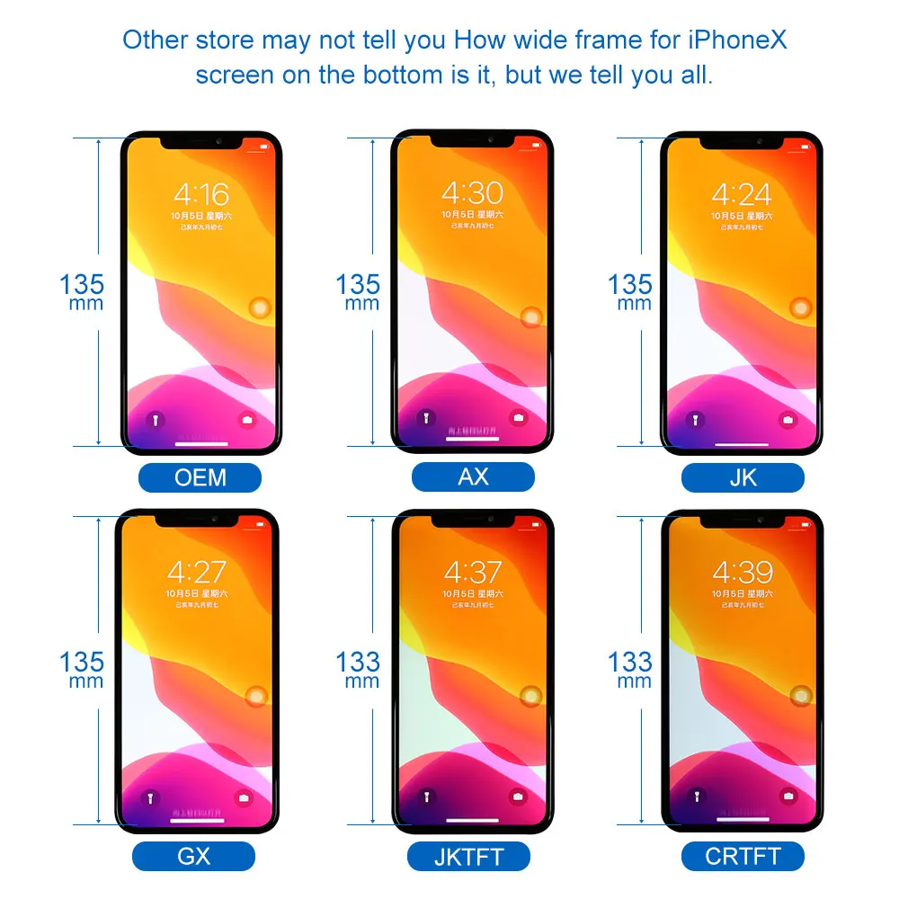Класс AAA GX для iPhone X XR XS Max 11 OEM ЖК сенсорный экран OLED дисплей дигитайзер сборка Запасные части черный без насечки