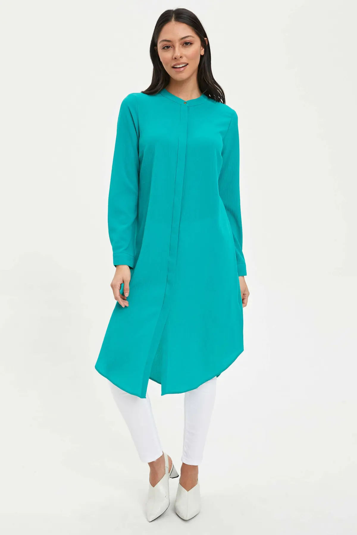 Женская длинная шифоновая рубашка DeFacto повседневная элегантная топы высокого