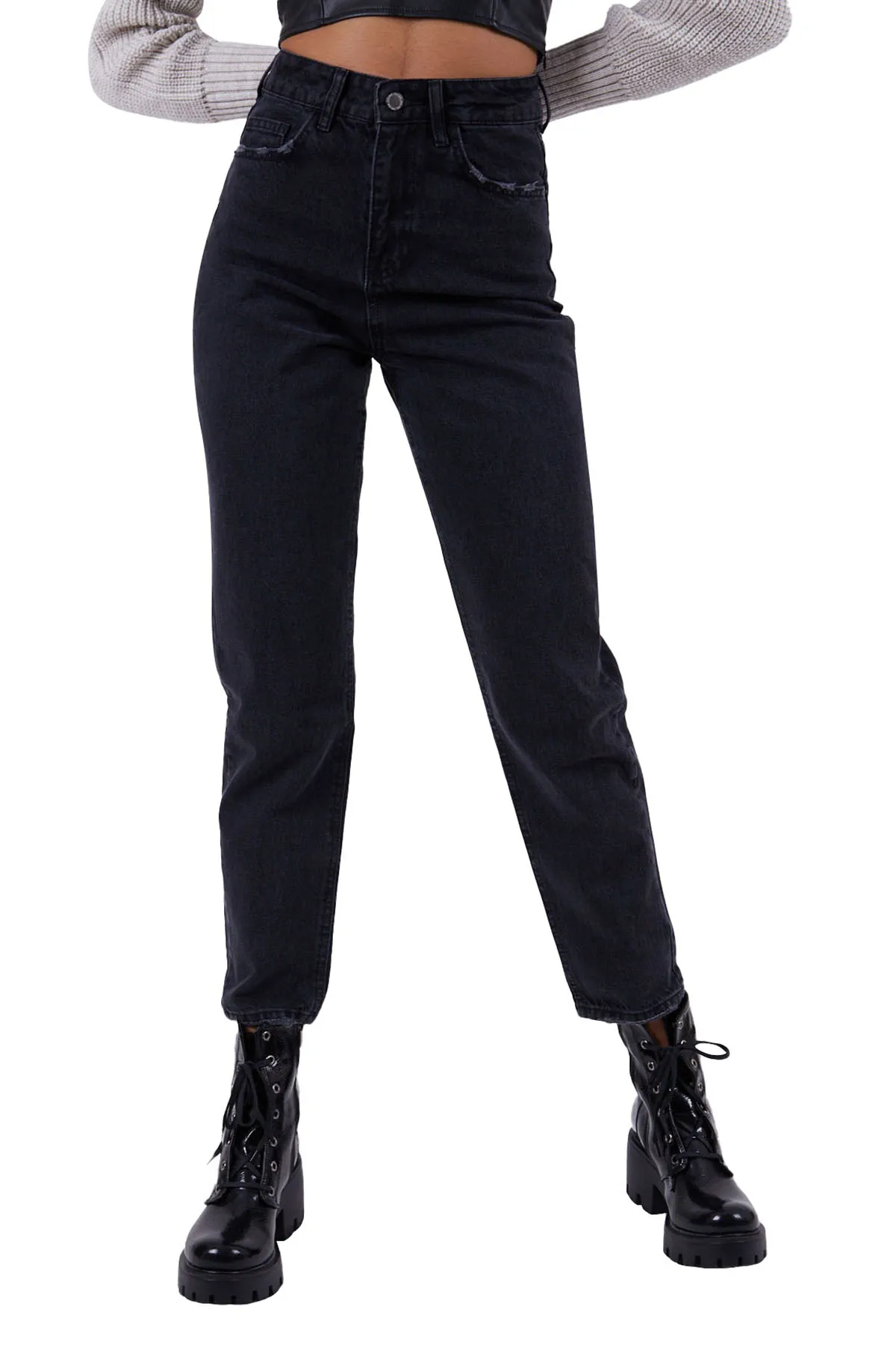 

New Denim Jeans For Women Vintage High Waist Straight Mom Jeans Plus Size Casual Washed Cotton Jeans Ankle Length Size Comfort