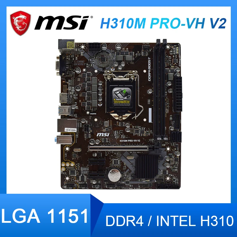 

Материнская плата MSI H310M PRO-VH V2 GA 1151, материнская плата DDR4 32 ГБ SATA III USB3.1 PCI-E 3,0 Micro ATX для процессора 8-го поколения Core i7/i5/i3