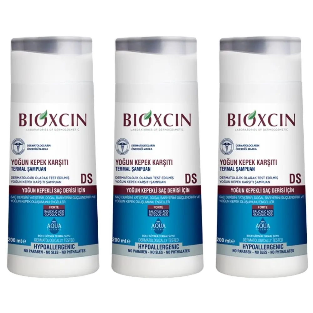 

3 Pieces Bioxcin Aqua Thermal DS Shampoo Seborrheic Dermatitis, Intensive Anti-Dandruff Problem 200ml FREE SHIPPING