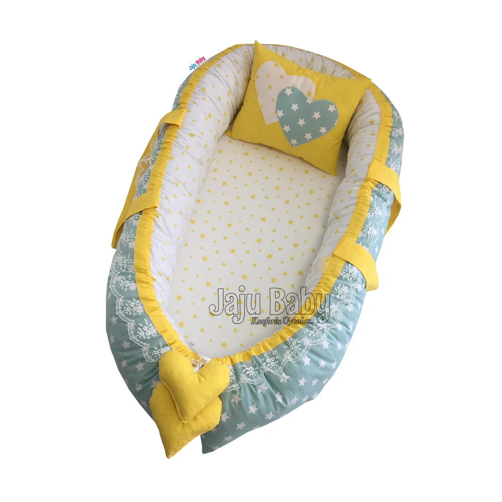 Jaju детское гнездо зеленая и желтая звезда комбинированные Роскошные