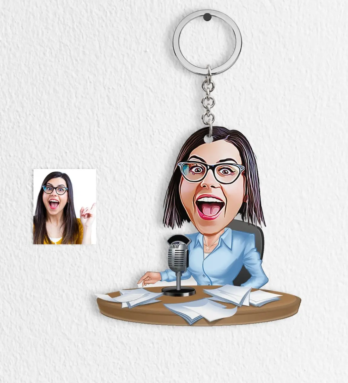 

Персональный женский сервер диктор мультфильм Keychain-1