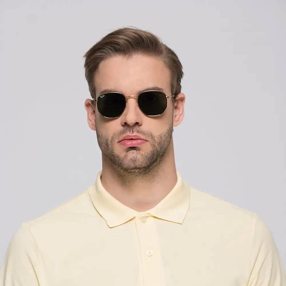 Солнцезащитные очки Ray Ban для мужчин и женщин шестигранные Плоские линзы 3548N 001 51