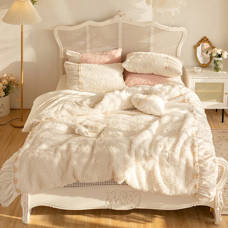Комплект постельного белья из овечьей шерсти роскошный зимний комплект в стиле