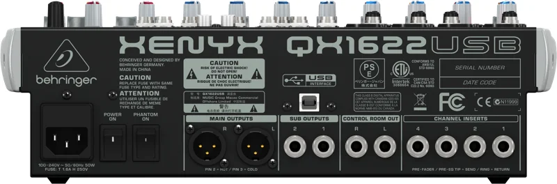 Микшерный пульт аналоговый Behringer Xenyx QX1622USB | Безопасность и защита