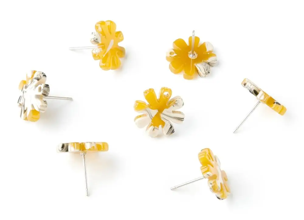 Ацетатные серьги гвоздики в форме цветка ацетатные 6 шт./лот 14 48x14 04x2 65 мм