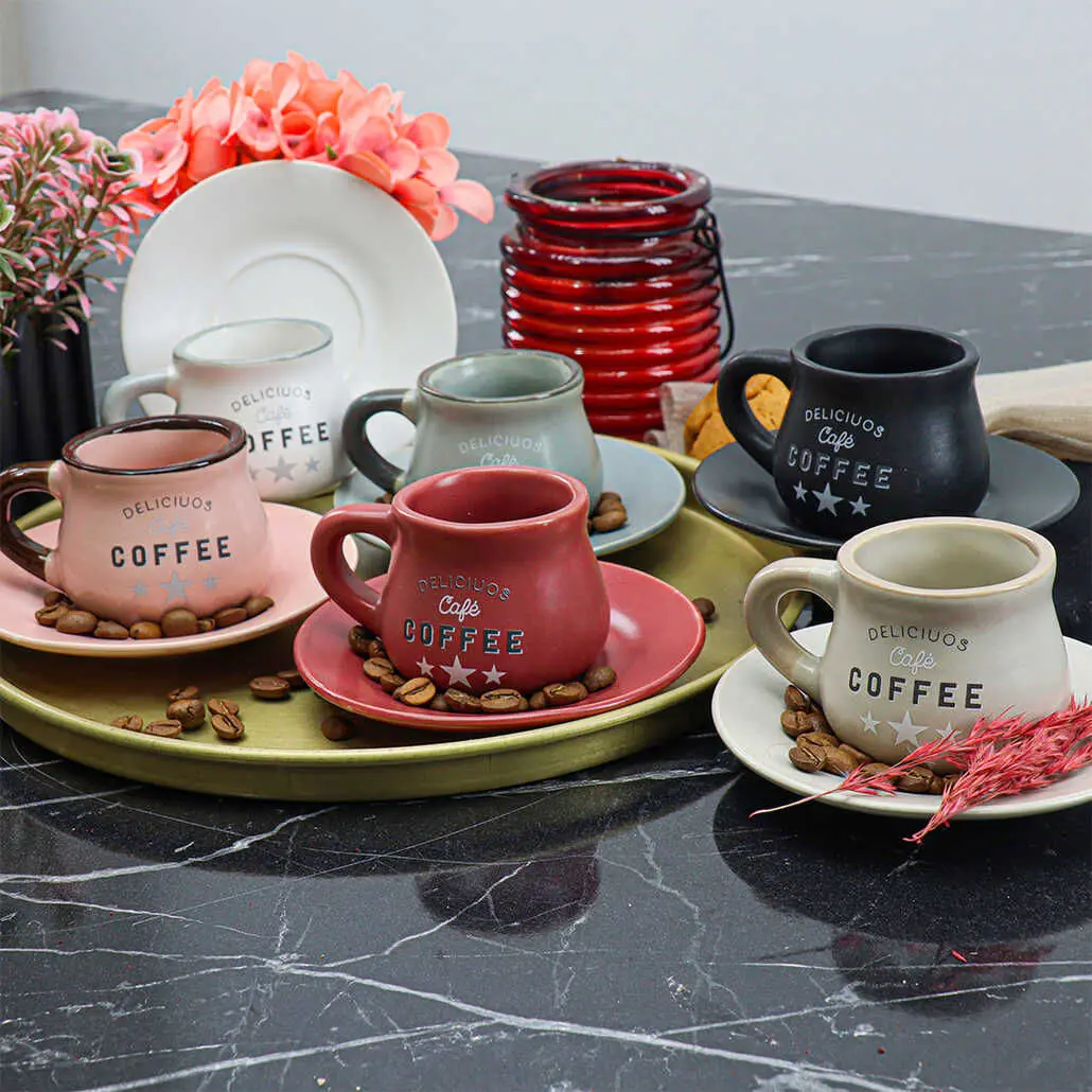 

WONDERFUL Porsima Anahita 12 Piece Porcelain Turkish Coffee Cup Set FREE SHİPPİNG