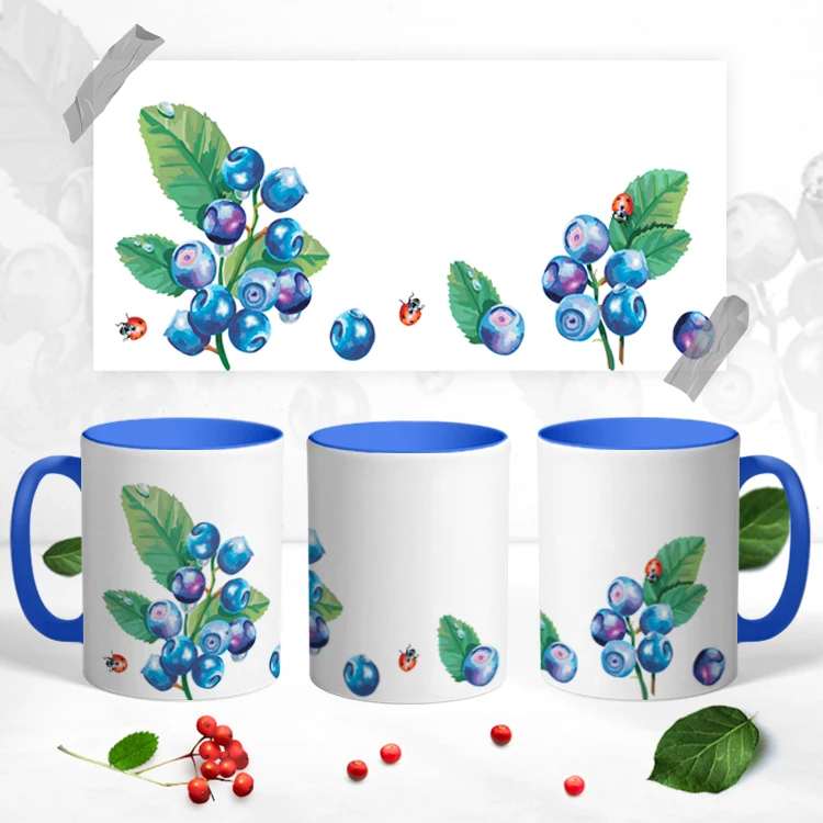 Керамическая кружка &quotЧерника&quot 330 мл 1 шт.