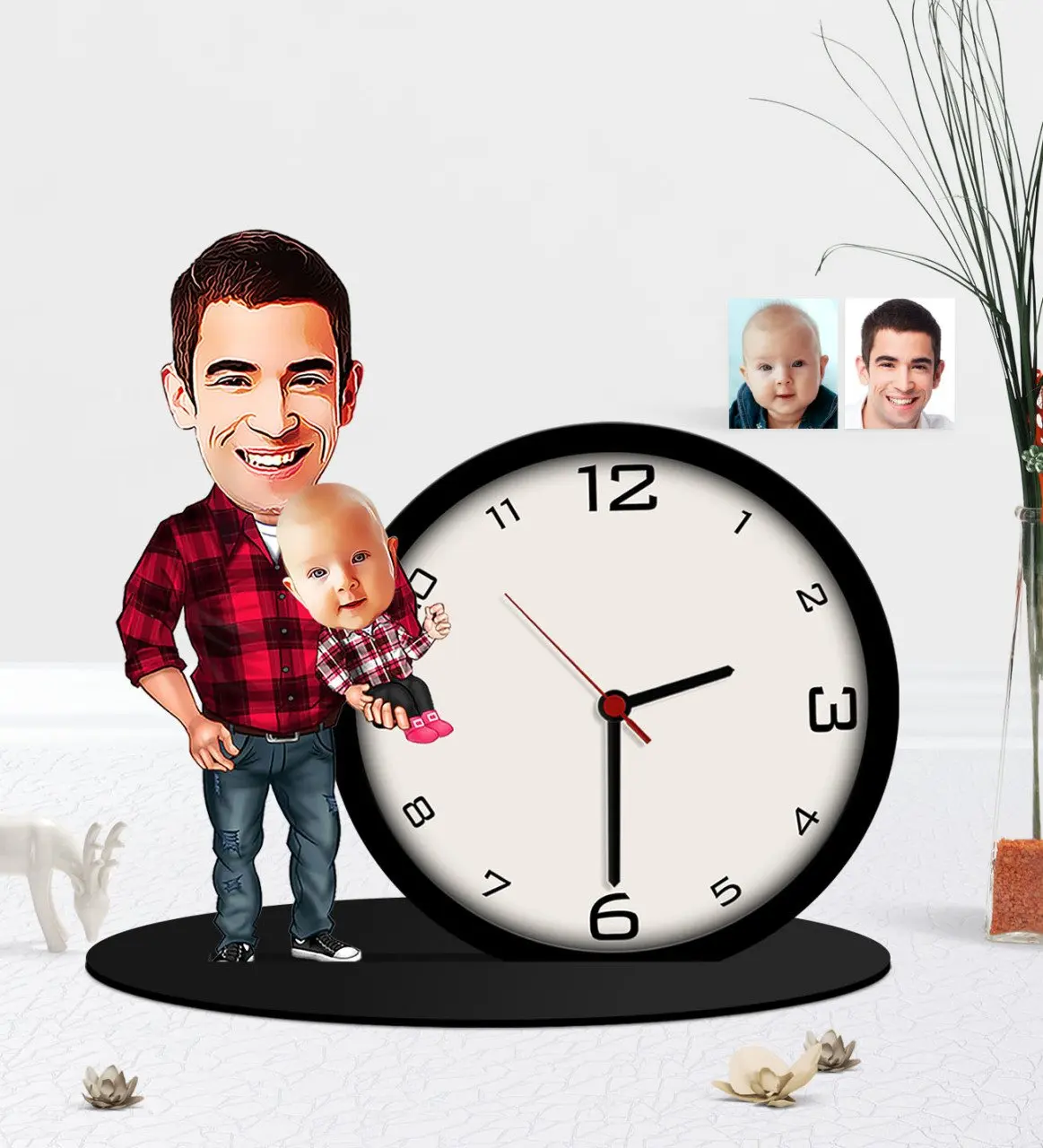 

Персонализированные пап и сыновей; Карикатура деревянный брелок стол Saati-3 надежный современный простой подарок специальная конструкция хо...