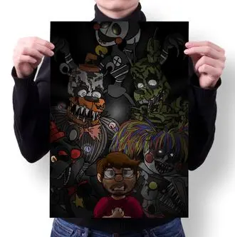 Плакат 5 Ночей с Фредди Five Nights at Freddy's ФНАФ Аниматроники №66 А4|Наклейки на стену| |