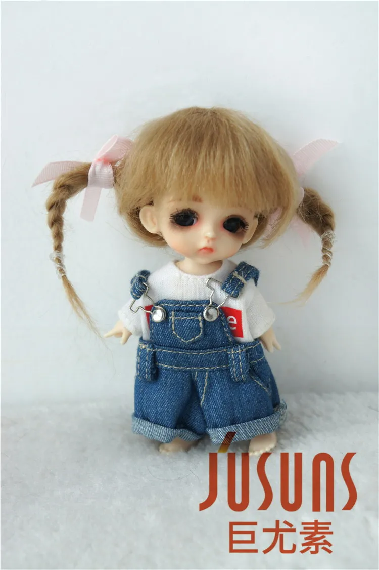 3-4inch M4 JD540 1/12 1/8 милые BJD мохеровые парики короткие размер 3-4 дюймов 4-5 дюймов 5-6 дюймов парик модные аксессуары две косы кукольные волосы - Цвет: 3-4inch M4