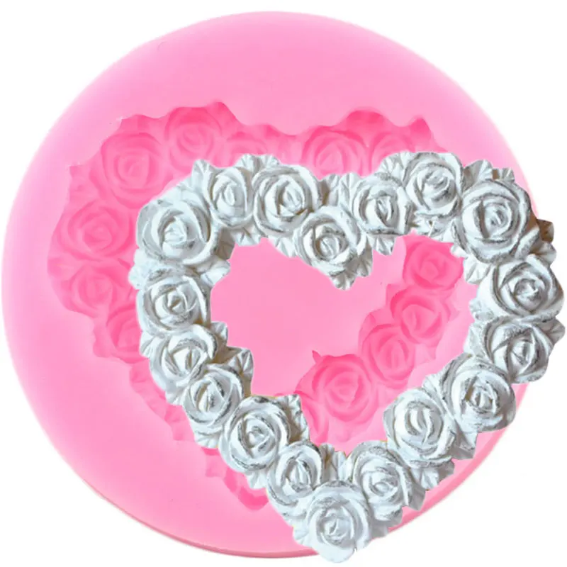 Love Heart силиконовая форма Роза Sugarcraft Cake Topper инструменты для украшения тортов из