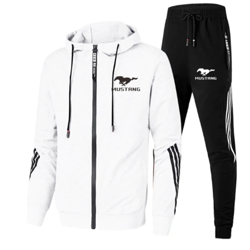 

2021 new casual sweatshirt suit striped sportswear men's outdoor hoodie + sweatpants track suit free shipping