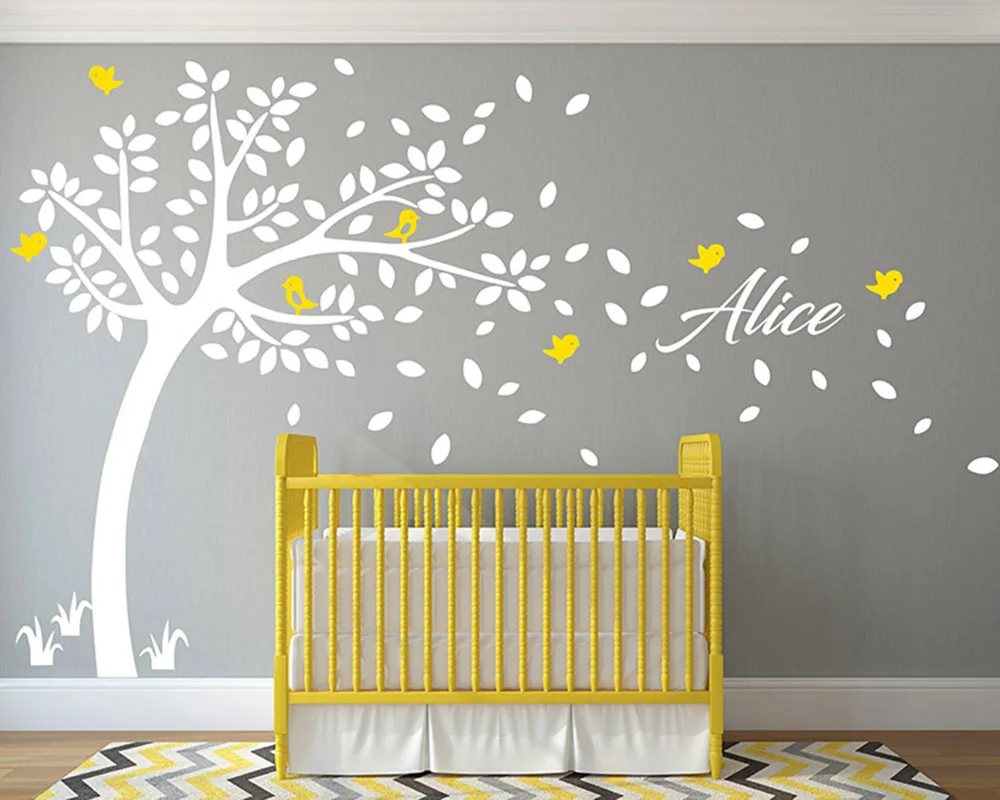 Наклейки на стену с изображением белого дерева наклейка для детской комнаты