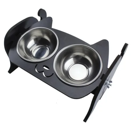 Деревянная Двойная Кошка Собака Мама и Водный Контейнер смешанные цвета