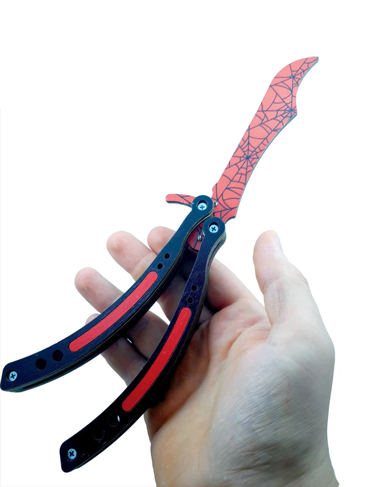 Деревянный нож бабочка Кровавая паутина CS GO | Нож кс го (деревянная реплика