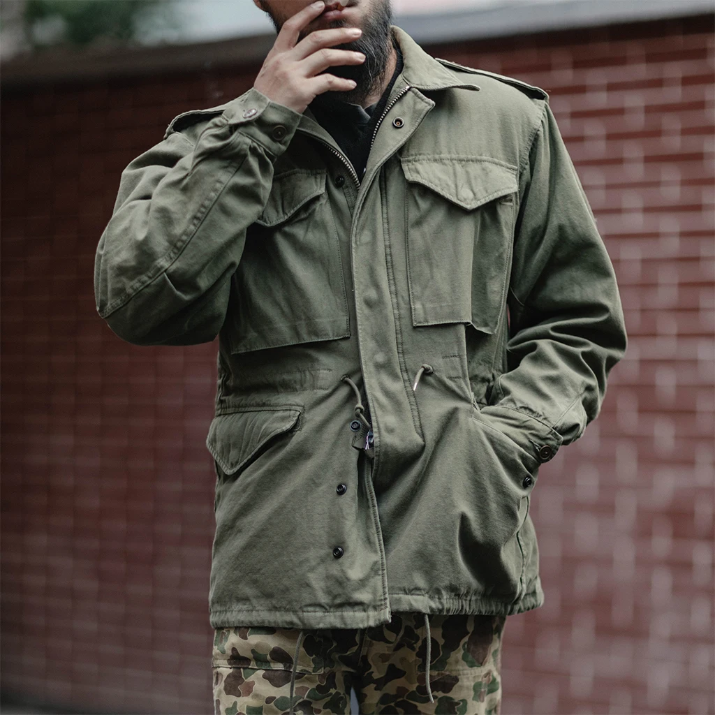 

Bronson Korean War US Army M-1951 Field Jacket Men's Class Retro Military Winter Warm Olive Coat