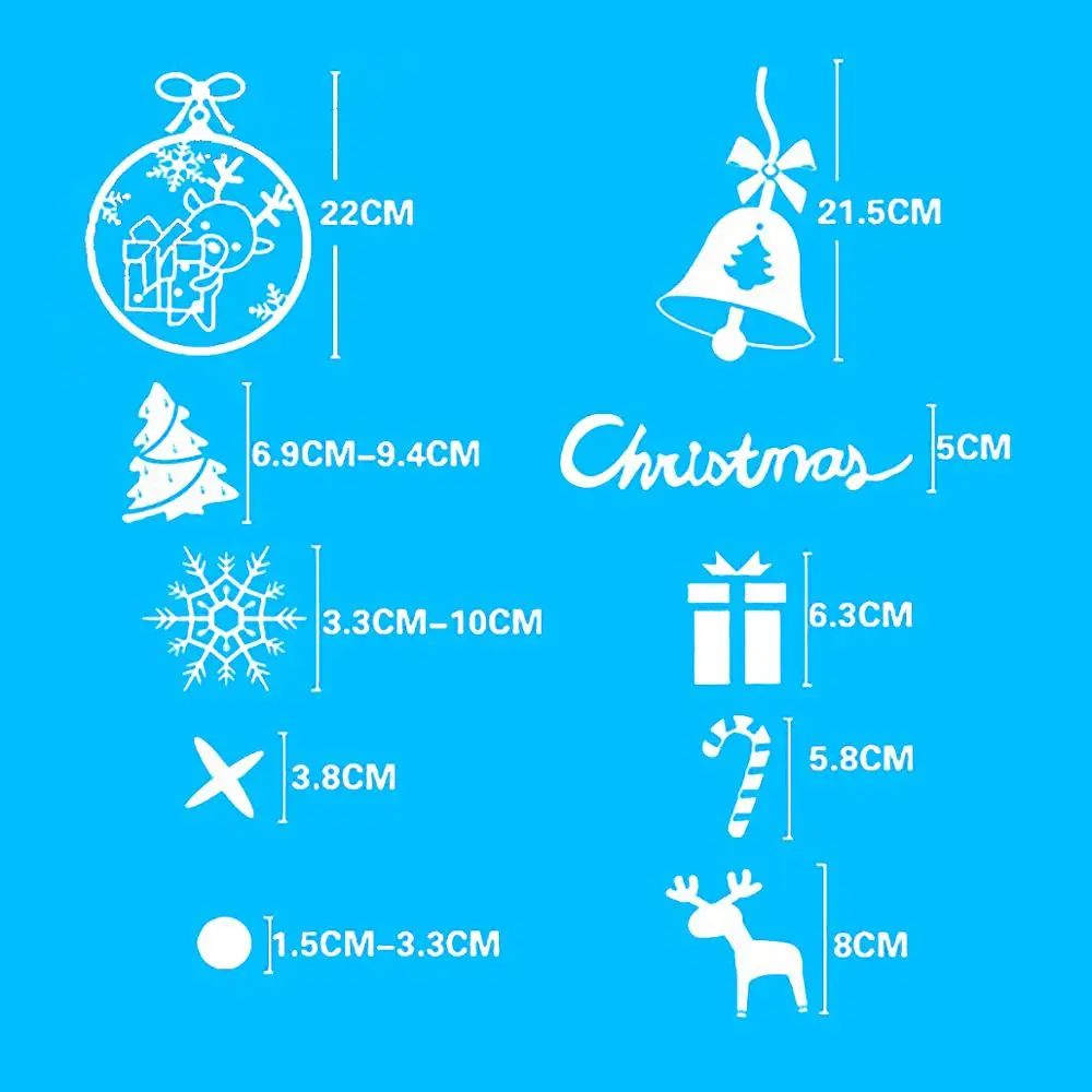 Pegatina decorativa est&aacute;tica de cristal para fiesta de Navidad, PVC blanco, regalo de decoraci&oacute;n para el d&iacute;a de Navidad-3