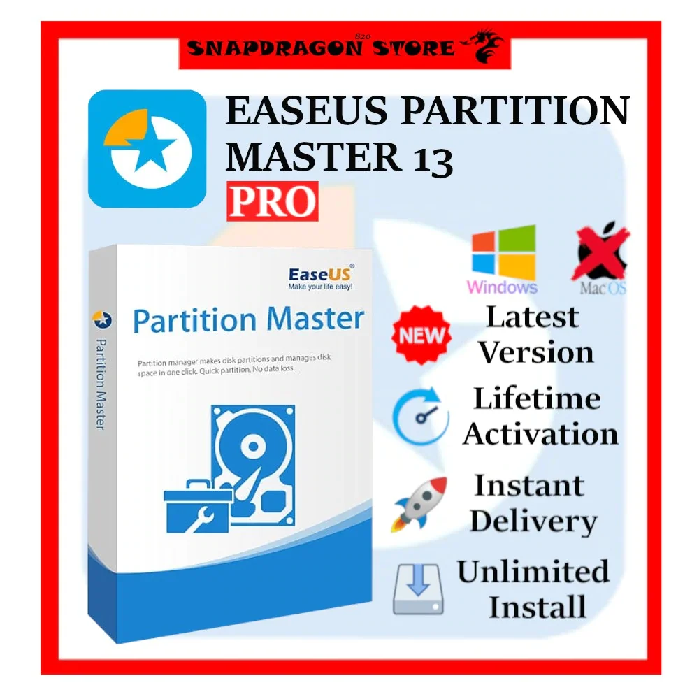 

EaseUS Partition Master 15.5 + WinPE ISO Lifetime Licence