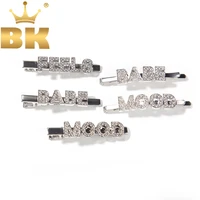 the bling king custom letters hair clip barrette rhinestones personalized name hairpin hair accessories for women girls