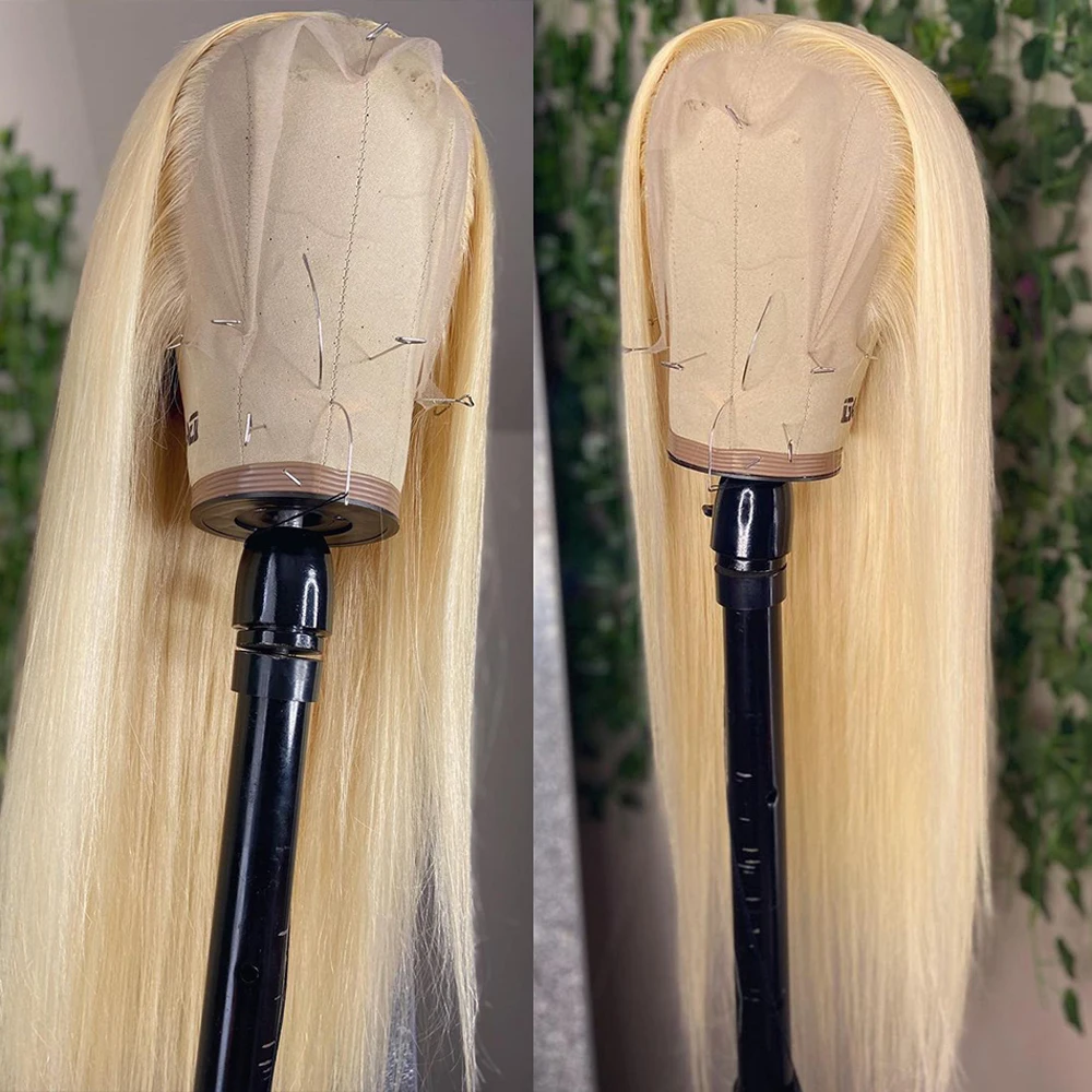 200 Density Straight 613 Blonde 13x4 Transparent Lace Front Human Hair Wigs 4x4 Lace Closure Wig for Black Women Brazilian Remy