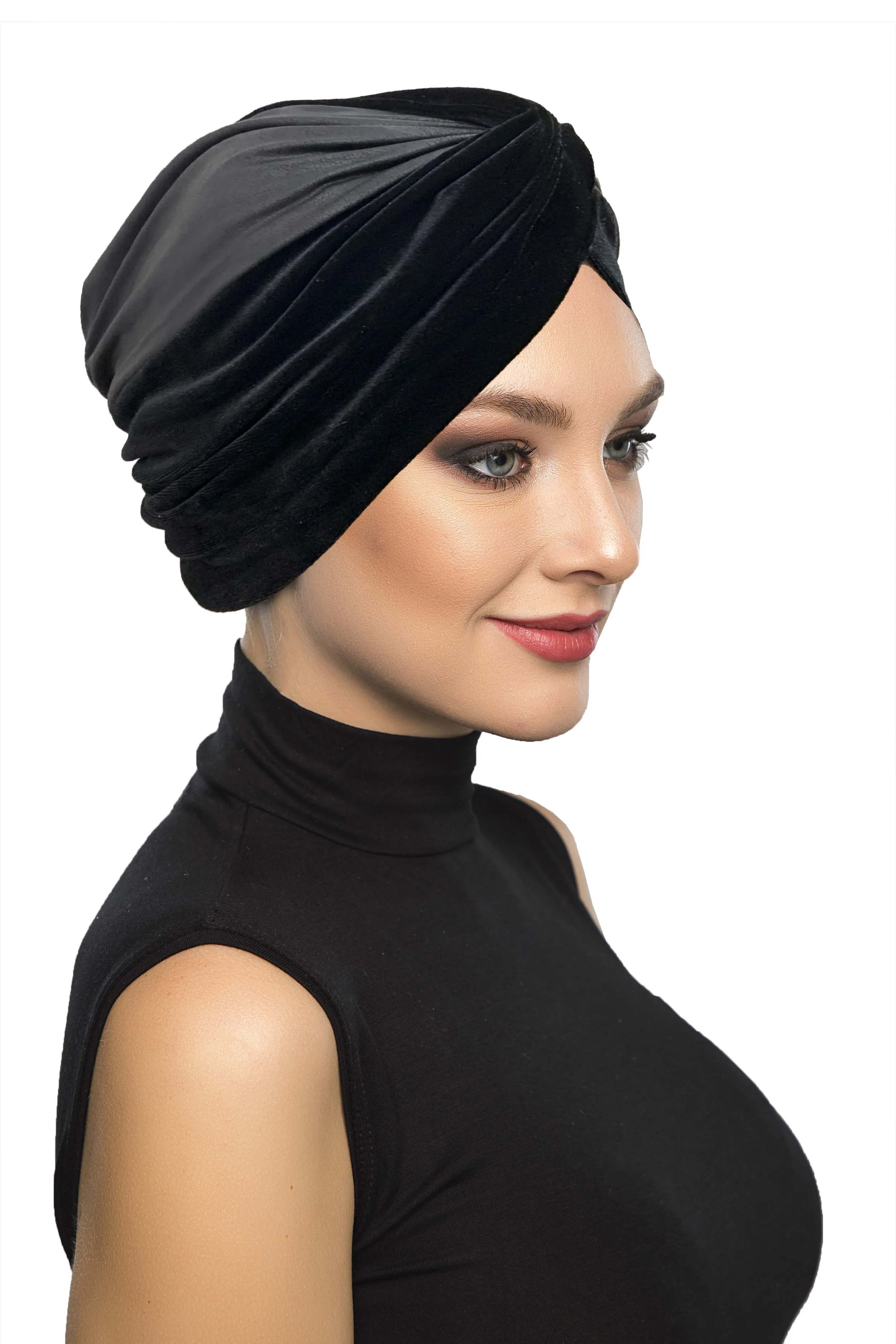 

Бархатные специальный дизайн, черный Bonnet хиджаб Для женщин