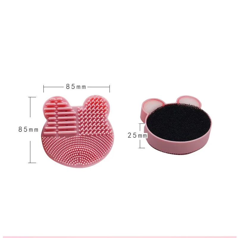 

Bear Silicone Makeup Brush Cleaner Washing Brush Pad Cleaning Mat Cosmetic Brush Cleaner Universal Make up Tool Scrubber Box