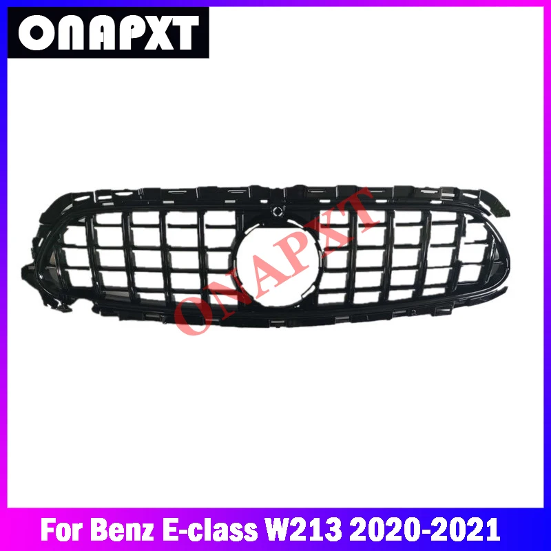 

For Mercedes-Benz E-class W213 2020-2021 AMG GT Grille Plastic Front Bumper Grill Mesh Racing Middle Grille Vertical Bar