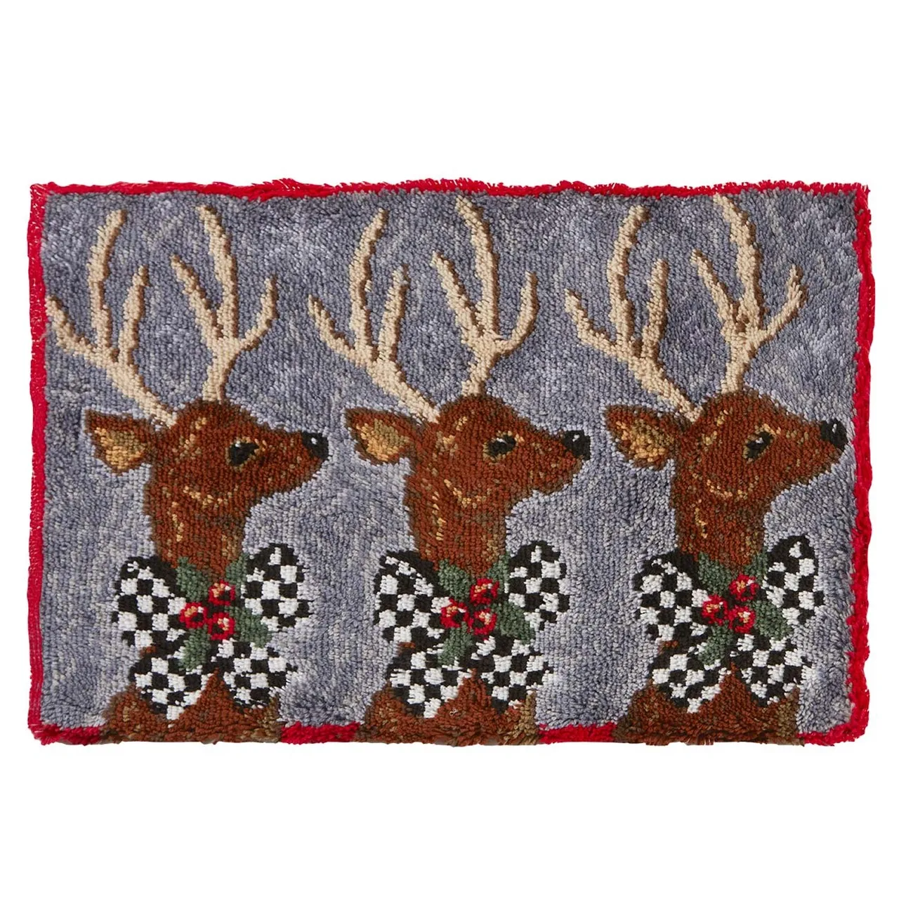 

Latch Hook Rug Reindeer Parade Wall Tapestry DIY Carpet Rug Pre-Printed Canvas with Non-Skid Backing Floor Mat 102x69cm