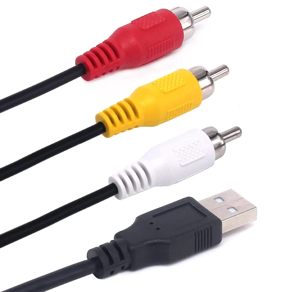 Кабель адаптер USB папа на 3 RCA сплиттер папа-папа Аудио Видео AV композитный ТВ/Mac/PC