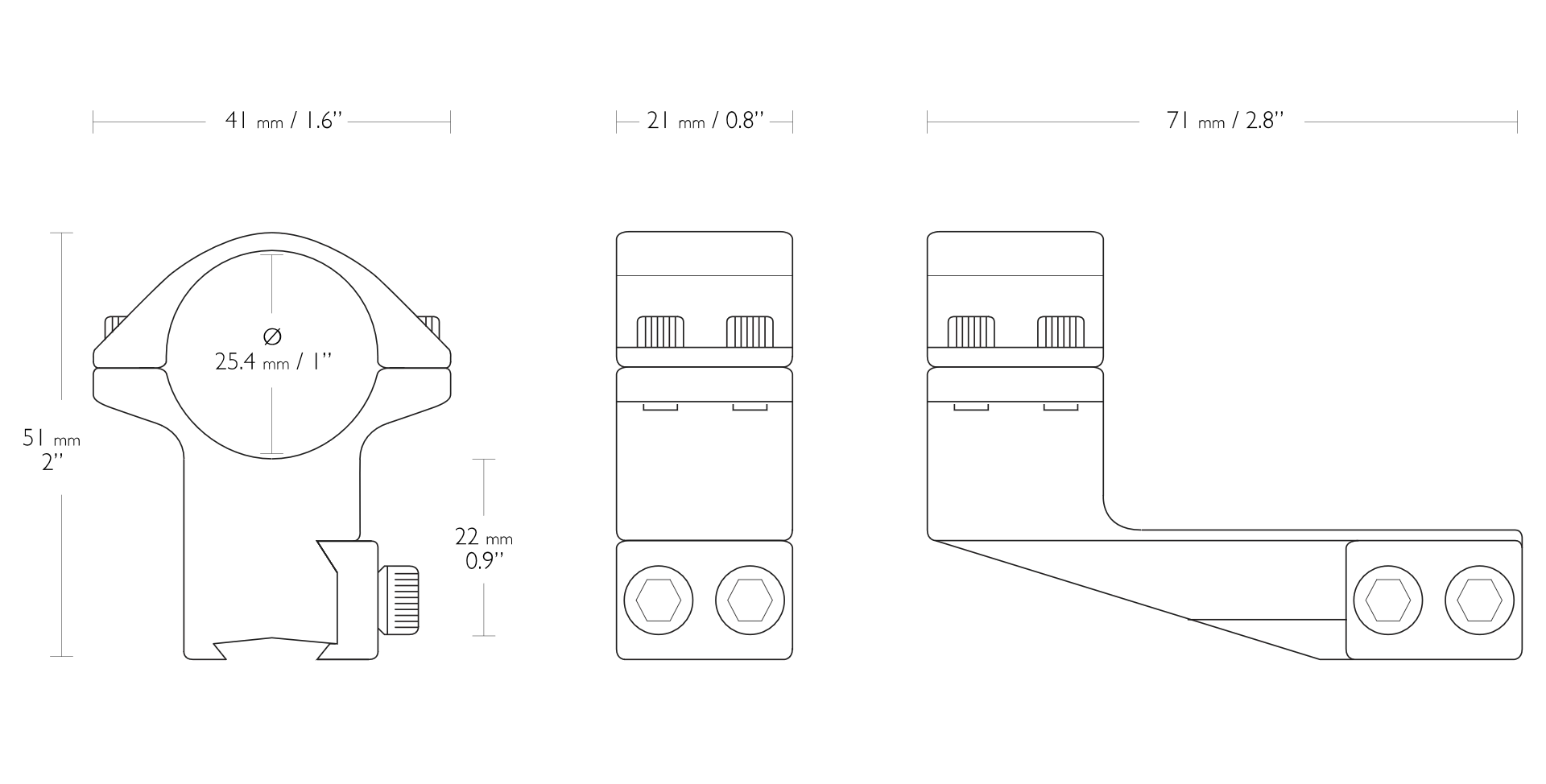 Rings Hawke on 26mm Bar 9-11mm with extra выносом high (22121) | Scope Mounts &amp Accessories