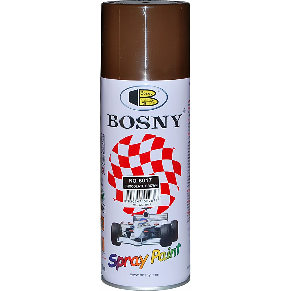 АКРИЛОВАЯ АЭРОЗОЛЬНАЯ КРАСКА BOSNY 520мл 300гр Шоколадно-коричневый | Строительство и