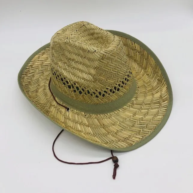 Соломенная шляпа мужская женская с широкими полями Мальборо летняя от солнца