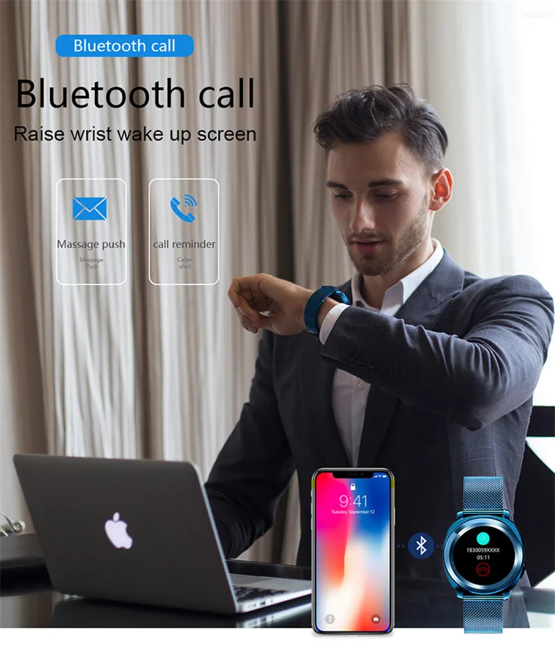 L2 Смарт-часы Bluetooth Вызов плавание Водонепроницаемый BT камера монитор сна спортивные часы пульсометр сидячий D60