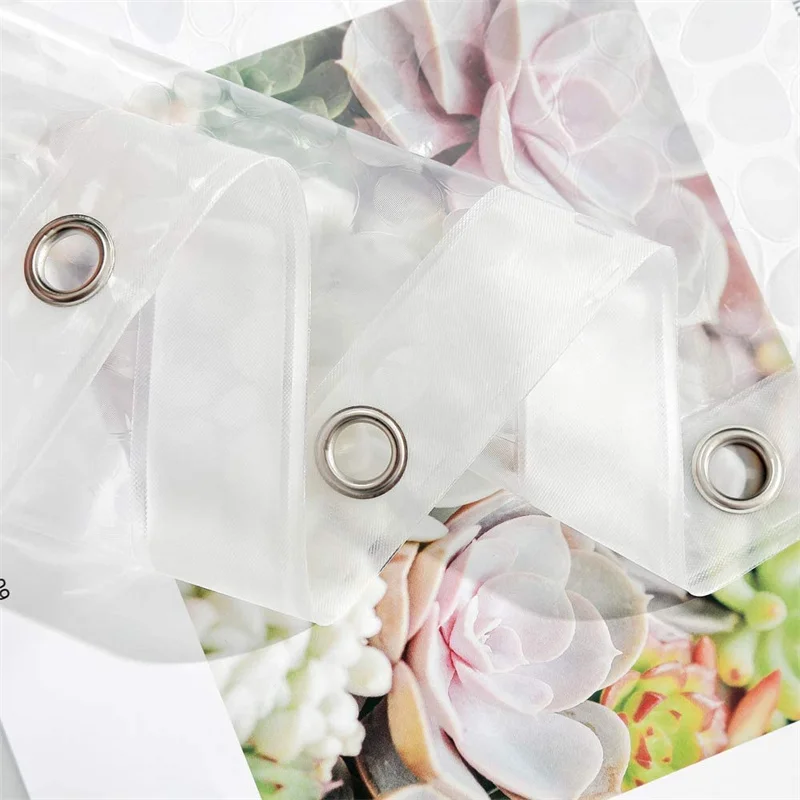 Shower Curtain Hooks Liner – 72 x PEVA Heavy Duty with Rustproof Metal Grommet and 3 Magnetic Weights |