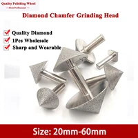 1pcs 20 60mm 90degree diamond chamfer grinding head abrasive wheel jade jewelry bracelet glass stone carving tool electric drill