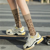 new women socks 1 pair long cotton leopard color new fashion spring socks woman printed novelty fashion lady socks
