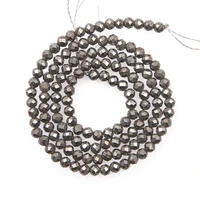 natural pyrite loose beads strand faceted round 3mm material for diy jewelry making bracelet necklace