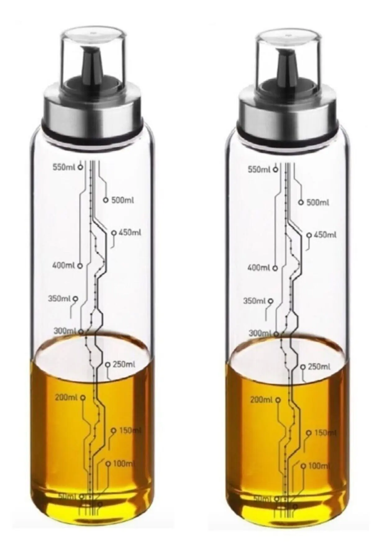 

Vinegar HEAT RESISTANT Glass 500ml Metal Lid Non-drip Lubricator Couple Scaled Kitchen Presentation Chef Restaurant